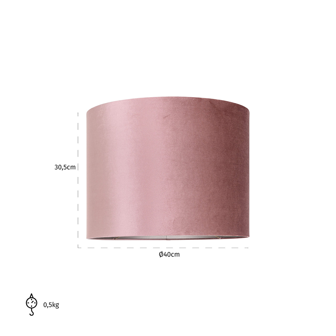 Lampenkap Oudroze cilinder 40Ø (Italian-4008 Oudroze)