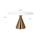 Eettafel Tenille 130Ø (Geborsteld Goud)