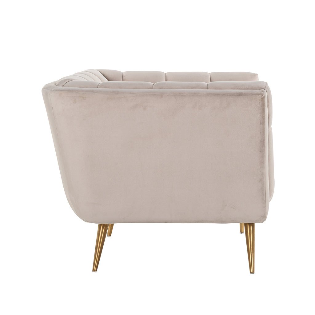 Fauteuil Huxley Khaki fluweel / Geborsteld goud (Quartz Khaki 903)