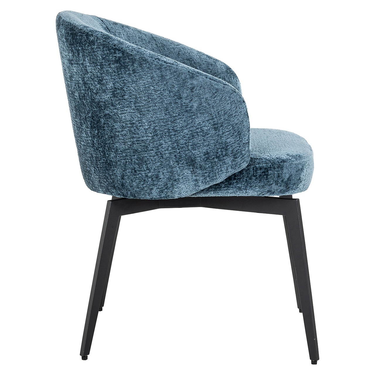 Stoel Amphara blauw chenille brandvertragend (Bergen 601 blauw chenille)