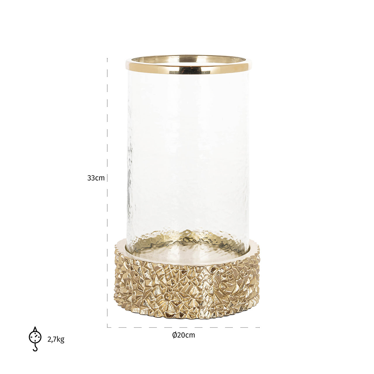Windlicht Jailey goud (Goud)