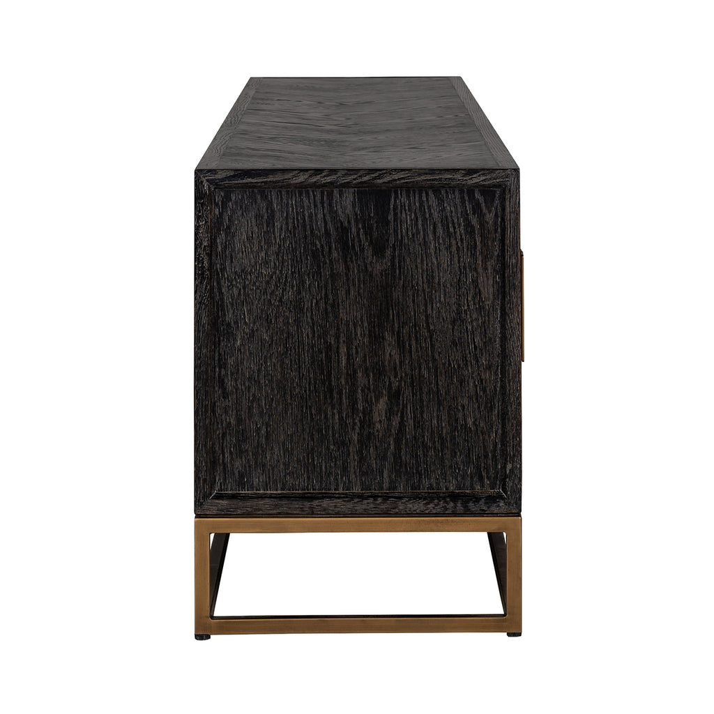 TV-meubel Blackbone messing 4-deuren 200 (Zwart rustiek)