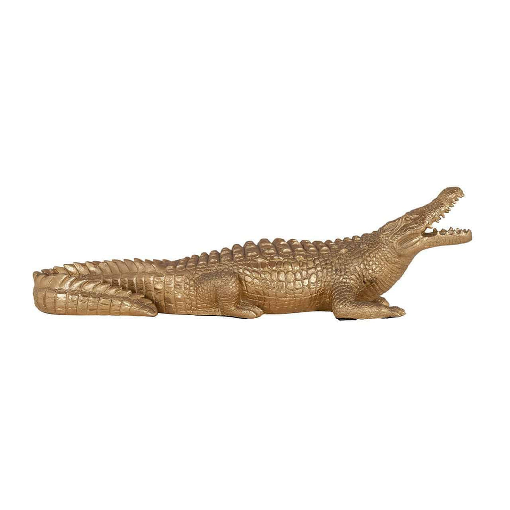 Krokodil decoratie object klein (Goud)