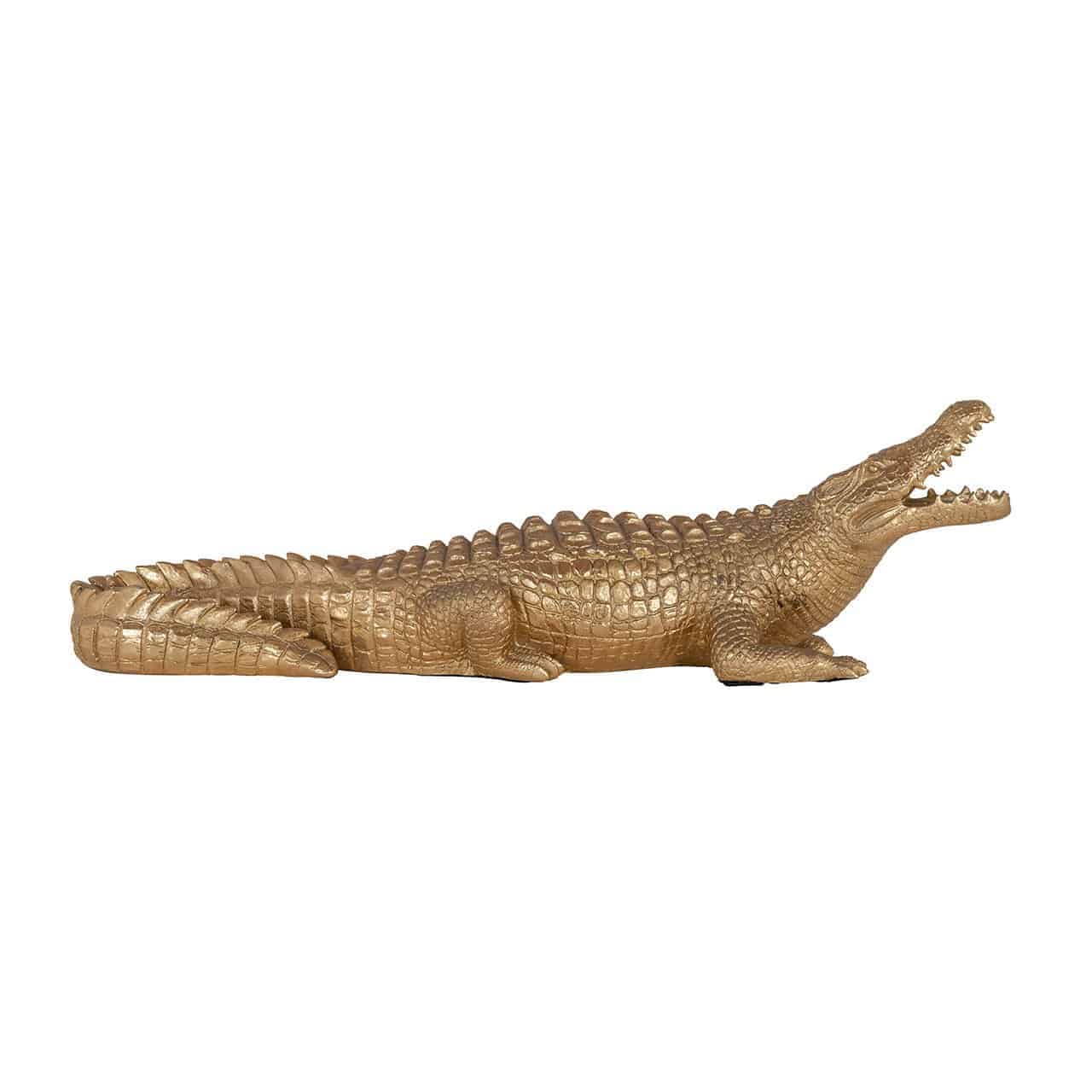 Krokodil decoratie object klein (Goud)