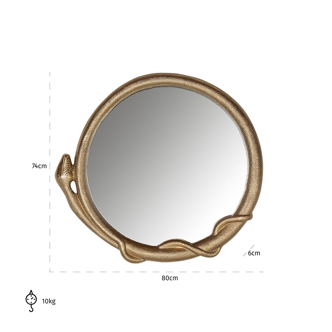 Spiegel slang Fiona (Goud)