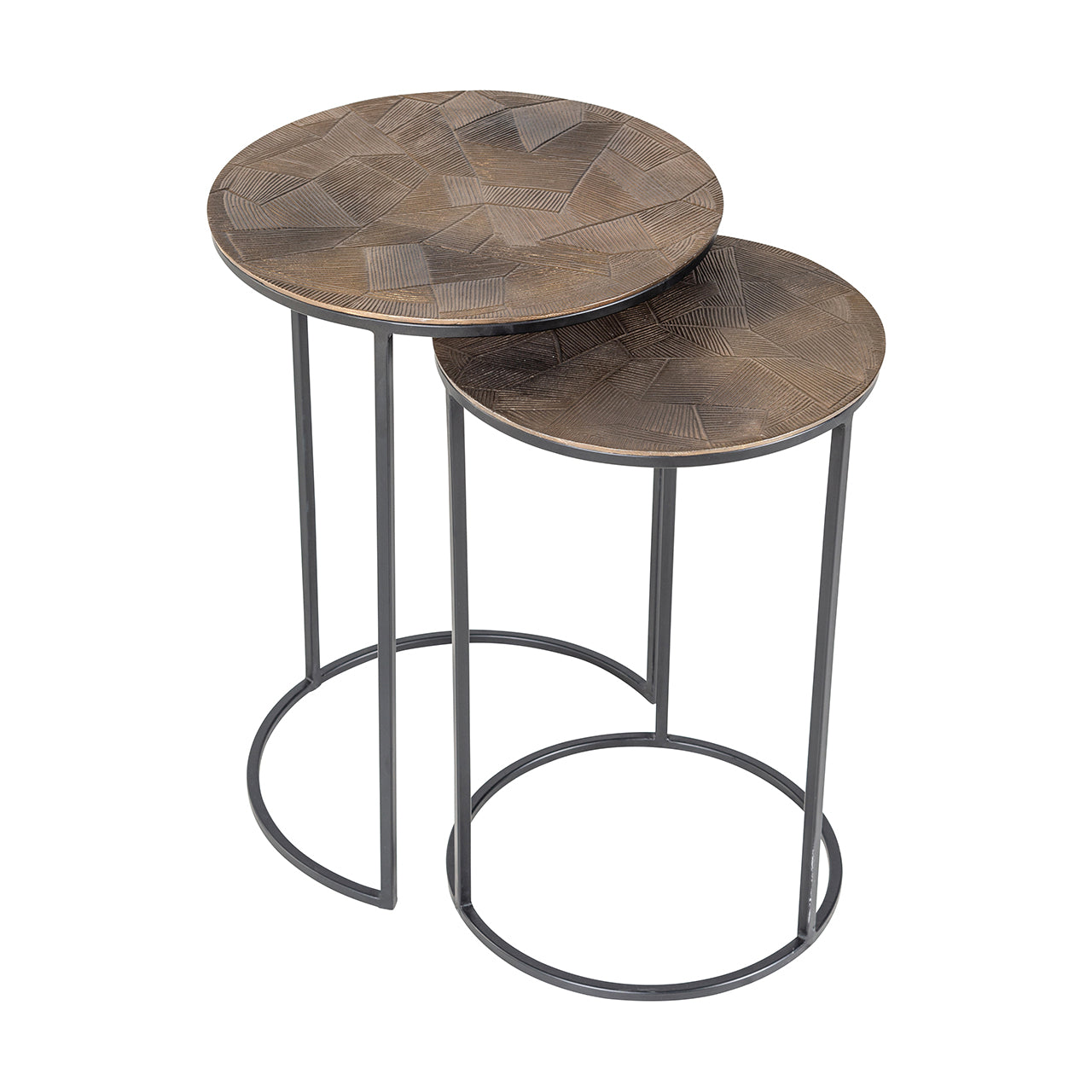 Bijzettafel Tulum set van 2 (Geborsteld Goud)