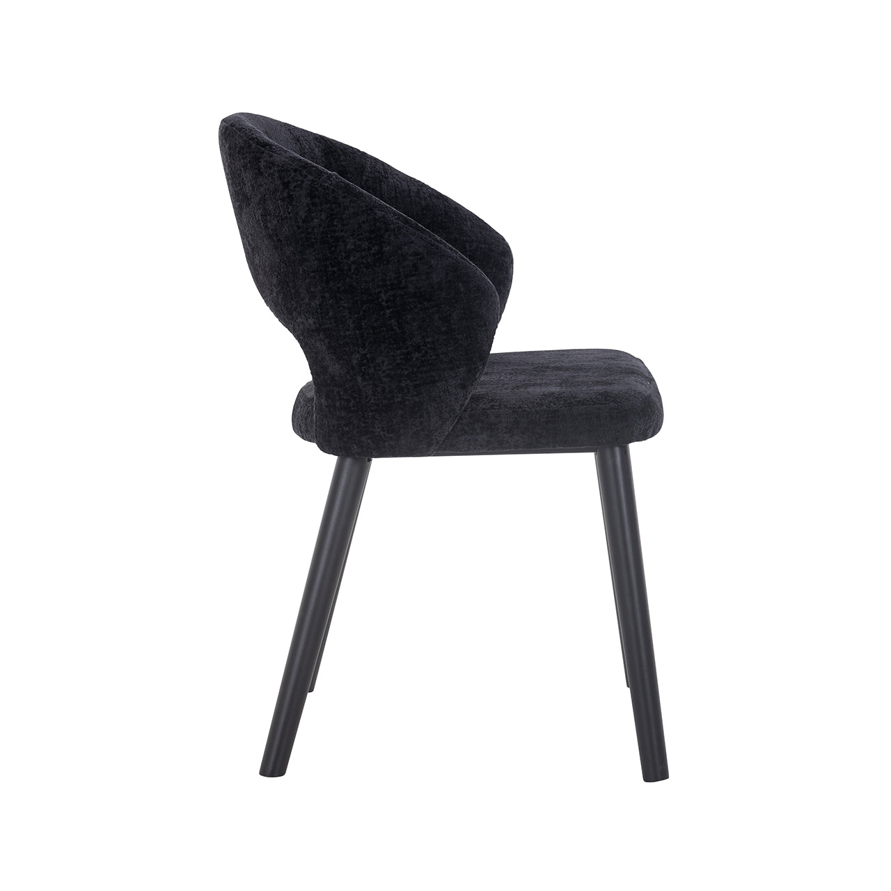 Stoel Savoy zwart chenille (Bergen 809 zwart chenille)