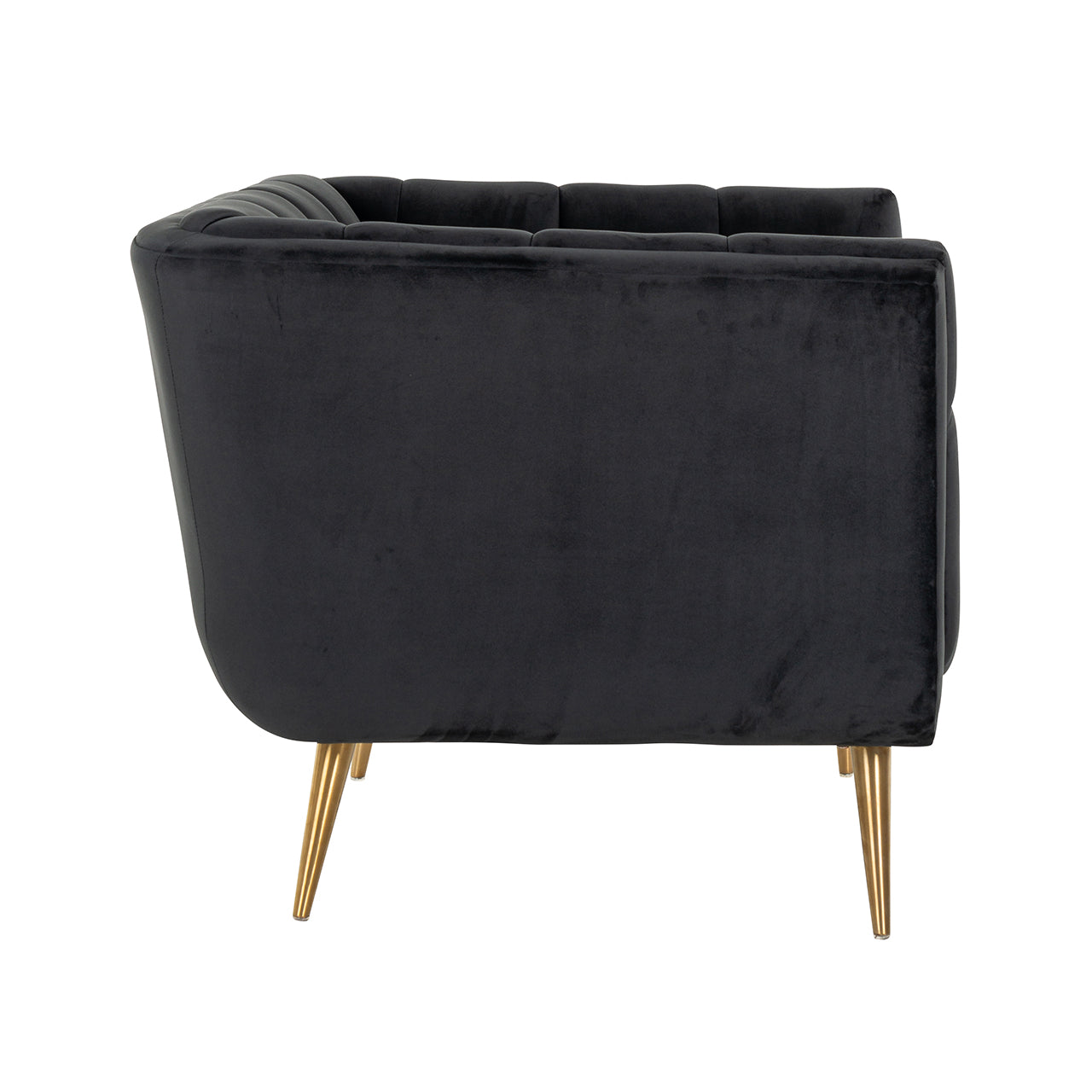 Fauteuil Huxley Antraciet fluweel / Geborsteld goud (Quartz Antraciet 801)