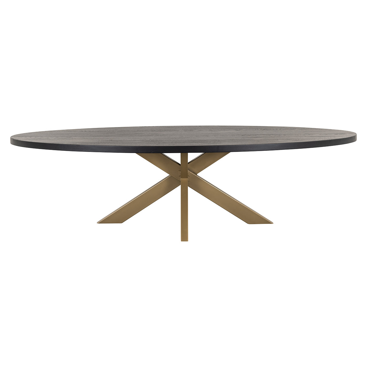 Eettafel Watson zwart 235 incl. spinpoot goud (Zwart)