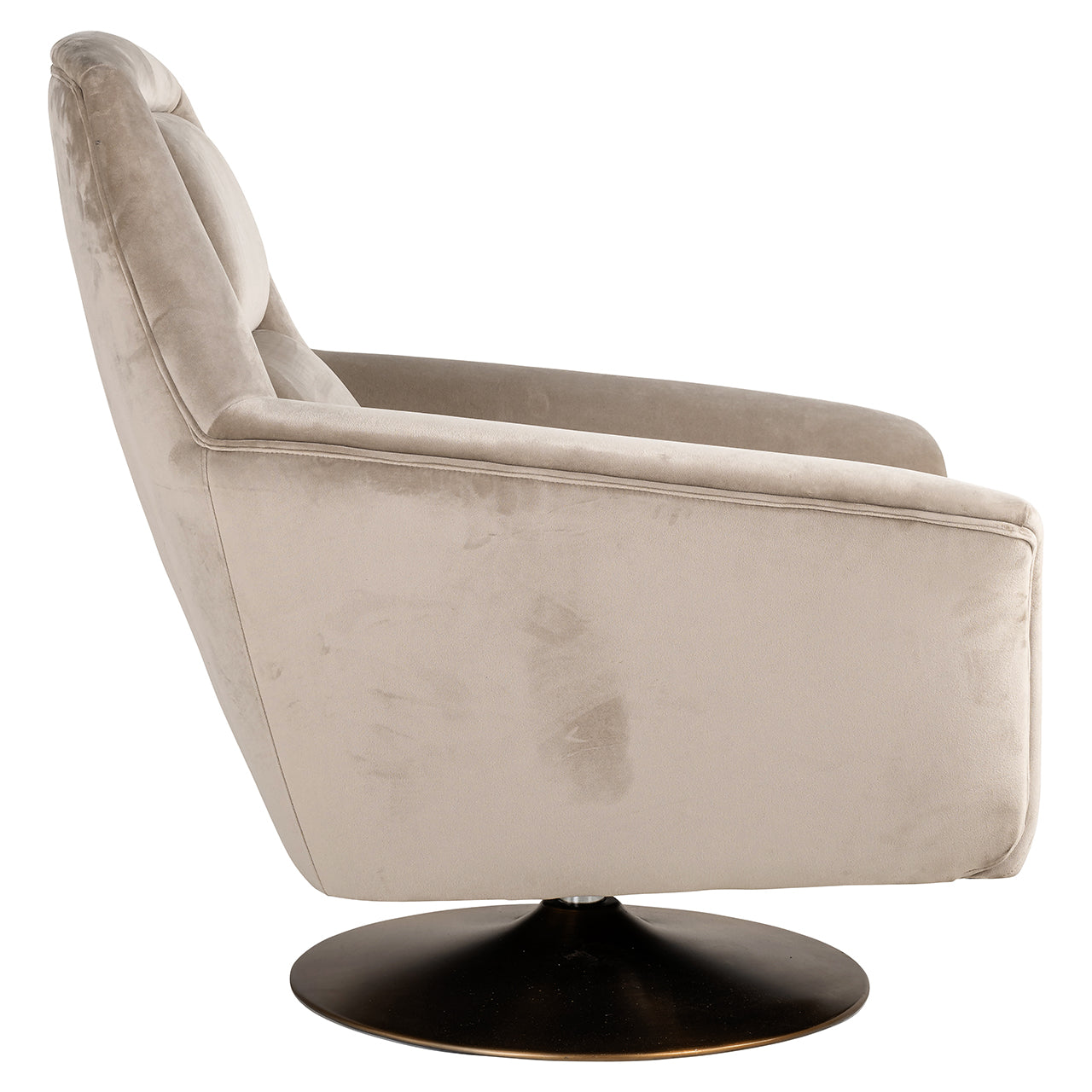 Draaifauteuil Nora khaki fluweel (Quartz Khaki 903)
