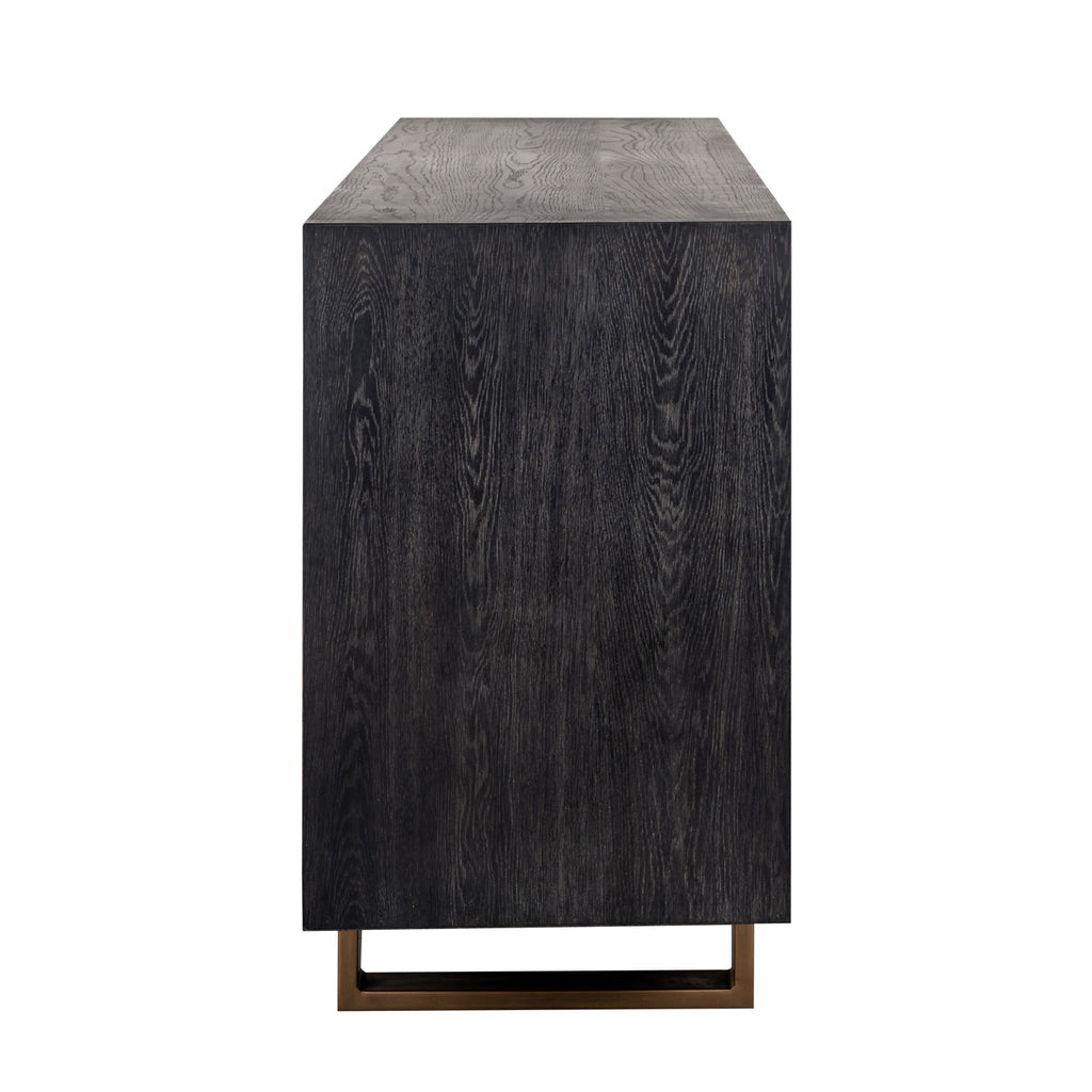 Dressoir Hunter 4-deuren (Zwart rustiek)