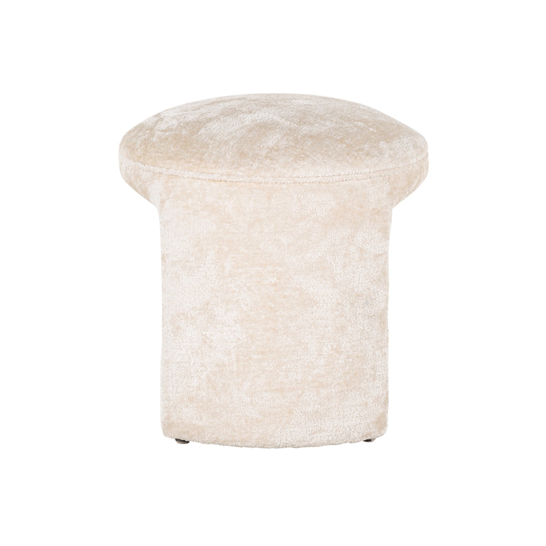 Poef Fargo wit chenille (Bergen 900 wit chenille)
