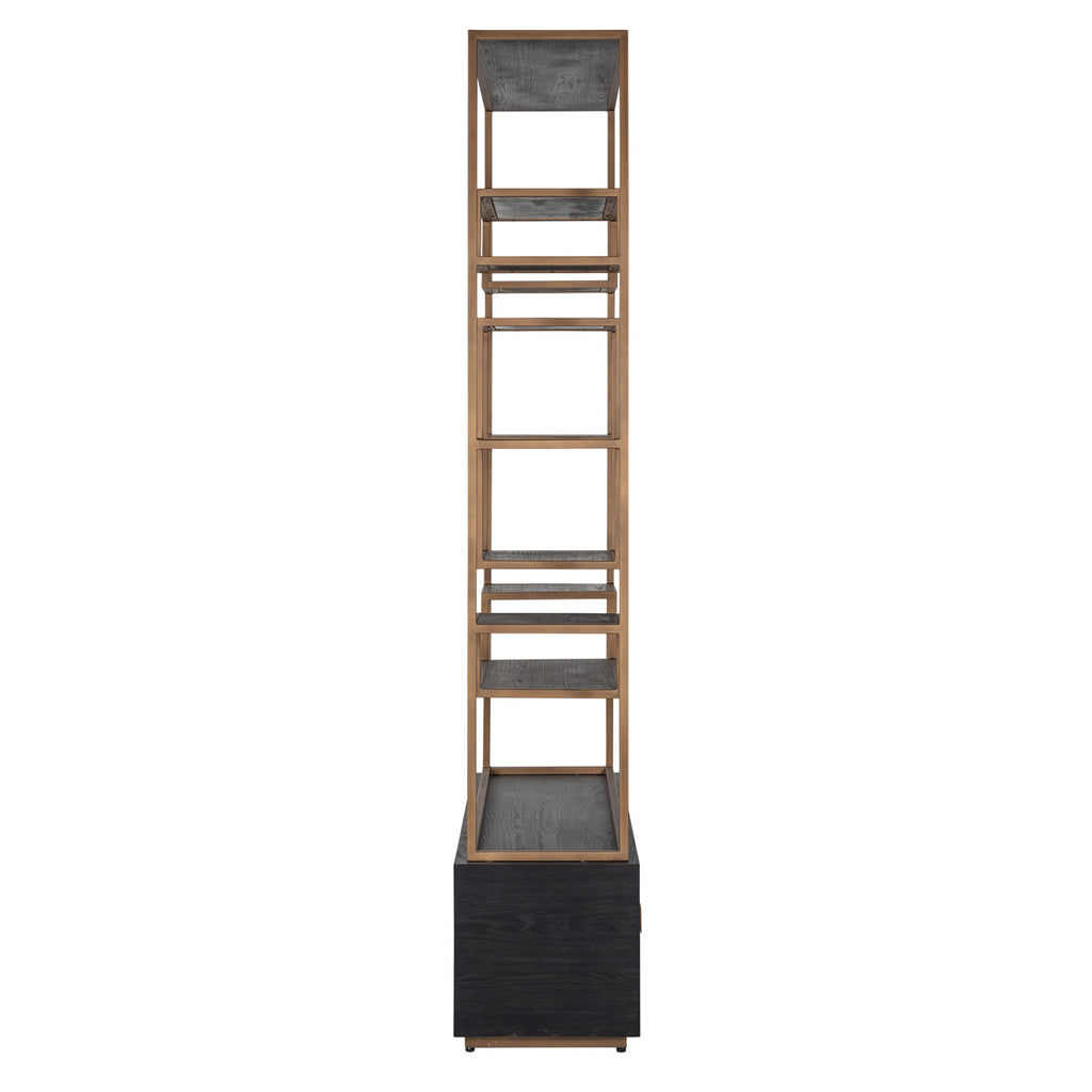 Wandkast Hunter 2 laden (Zwart rustiek)
