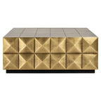 Salontafel Collada incl. glasplaat (Geborsteld Goud)