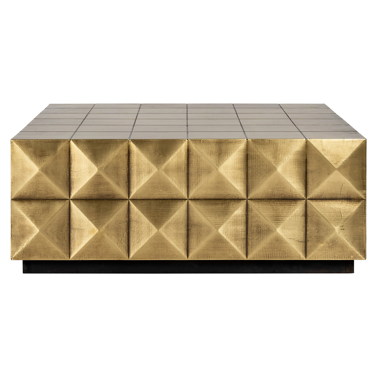 Salontafel Collada incl. glasplaat (Geborsteld Goud)