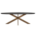 Eettafel Blackbone messing ovaal 230 (Zwart rustiek)