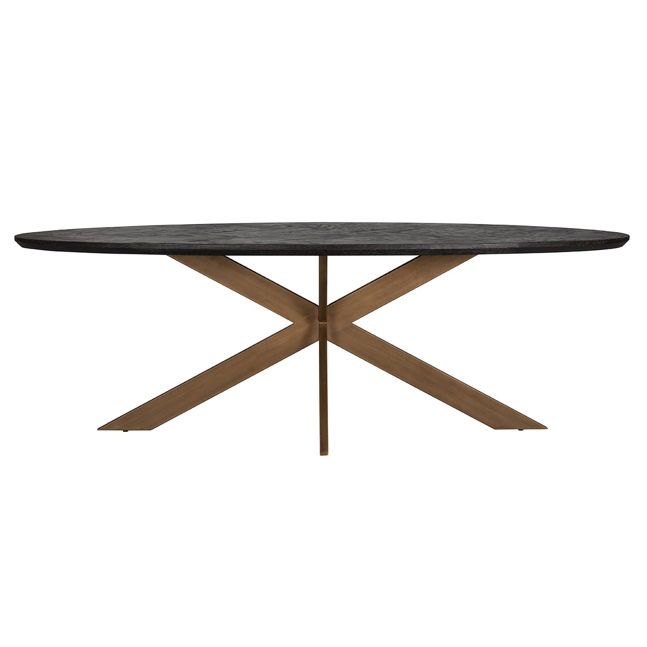 Eettafel Blackbone messing ovaal 230 (Zwart rustiek)