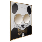 Wandkunst glanzende Panda (Zwart/goud)