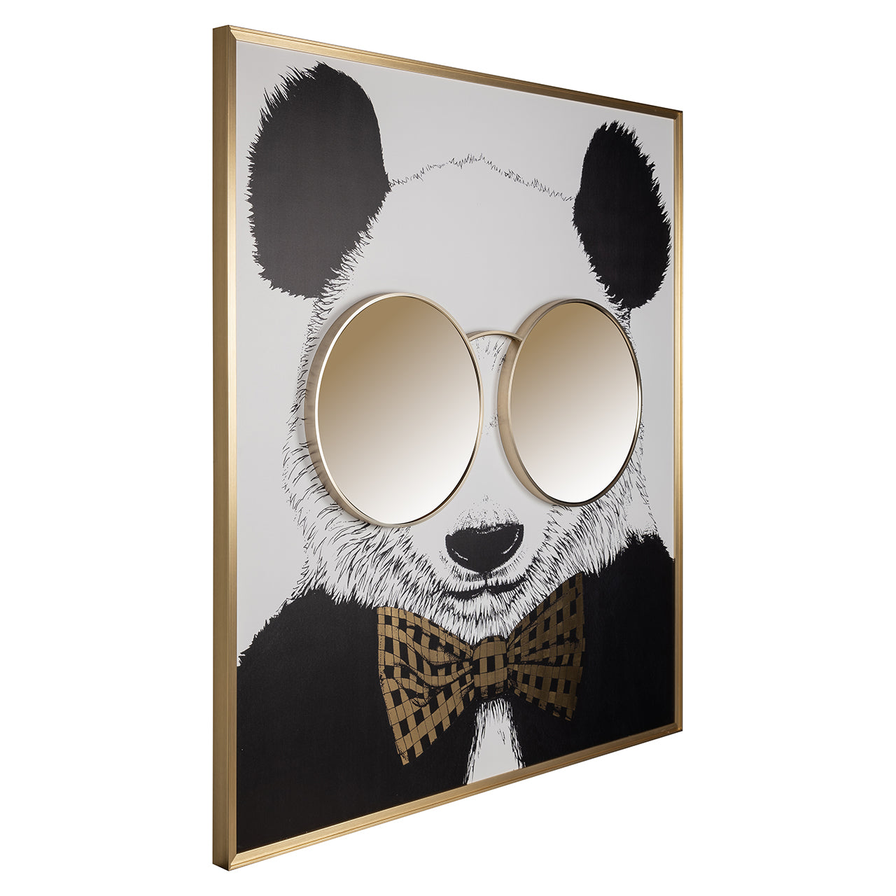 Wandkunst glanzende Panda (Zwart/goud)
