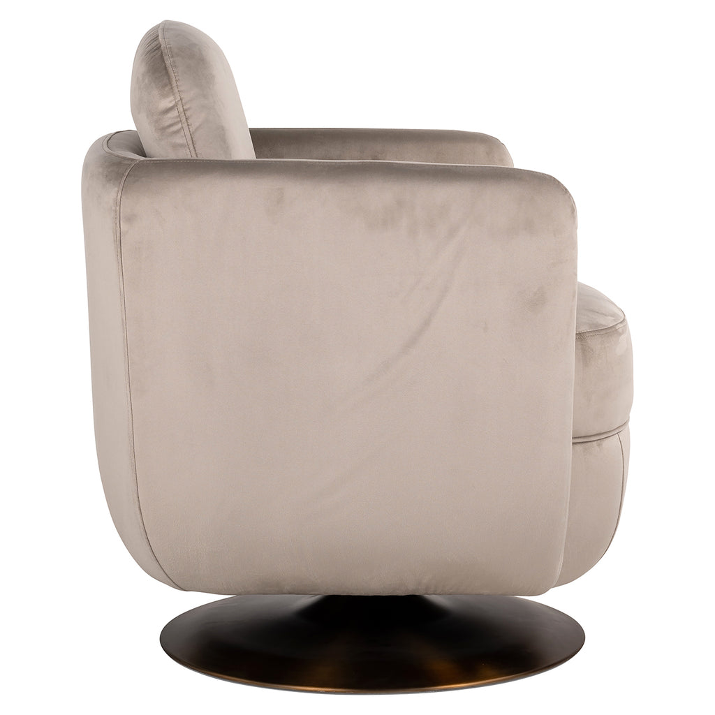 Draaifauteuil Turner khaki fluweel brandvertragend (FR-Quartz 903 Khaki)