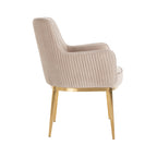 Stoel Breeze khaki fluweel / geborsteld goud brandvertragend (FR-Quartz 903 Khaki)