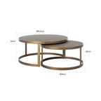 Salontafel Bloomville set van 2 (Goud)