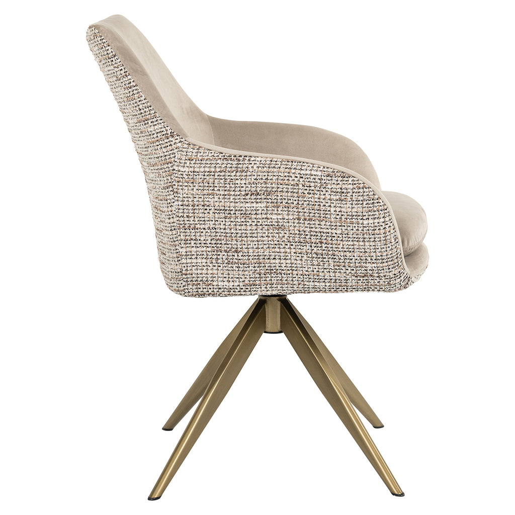 Draaistoel Lisonne be trendy nature / khaki fluweel (Be Trendy 01 Nature)