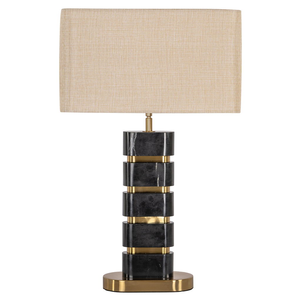 Tafellamp Levina incl. lampenkap (Zwart/goud)