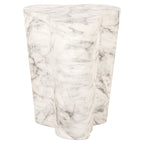 Bijzettafel Rockyard faux wit marmer indoor/outdoor (Wit)