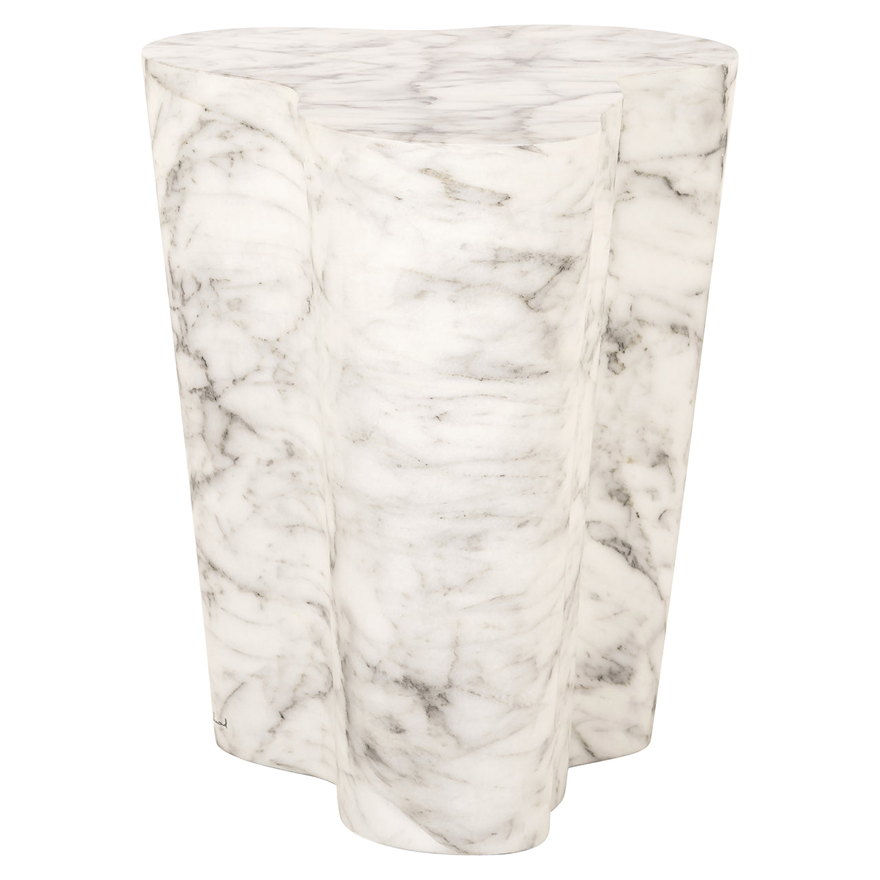 Bijzettafel Rockyard faux wit marmer indoor/outdoor (Wit)