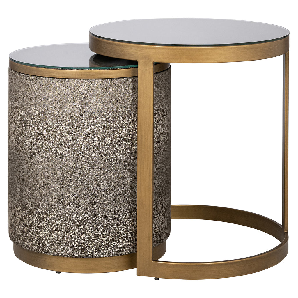Bijzettafel Bloomville met glas set van 2 (Goud)