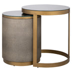 Bijzettafel Bloomville met glas set van 2 (Goud)