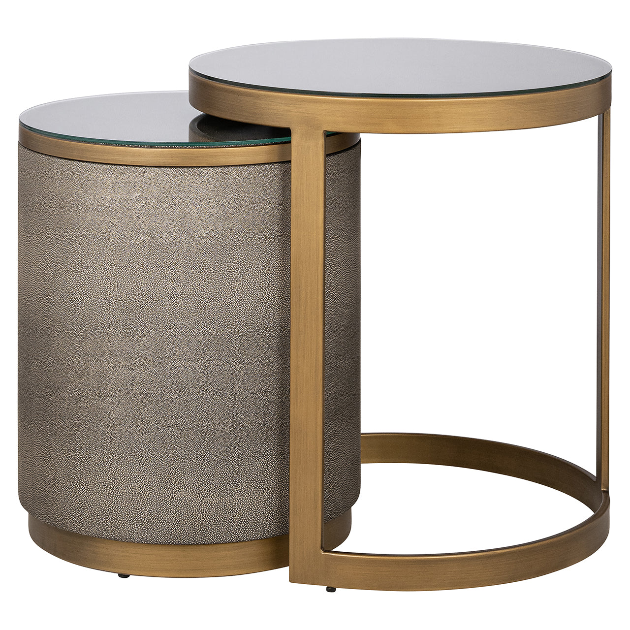 Bijzettafel Bloomville met glas set van 2 (Goud)