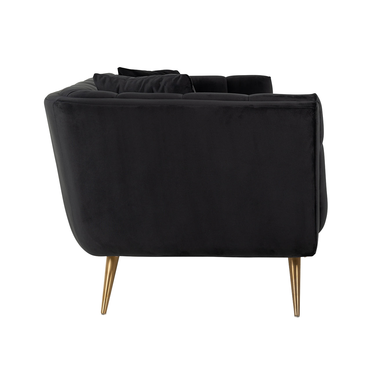 Bank Huxley Antraciet fluweel / Geborsteld goud (Quartz Antraciet 801)