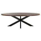 Eettafel Watson bruin 235 incl. spiderpoot zwart (Donkerbruin)