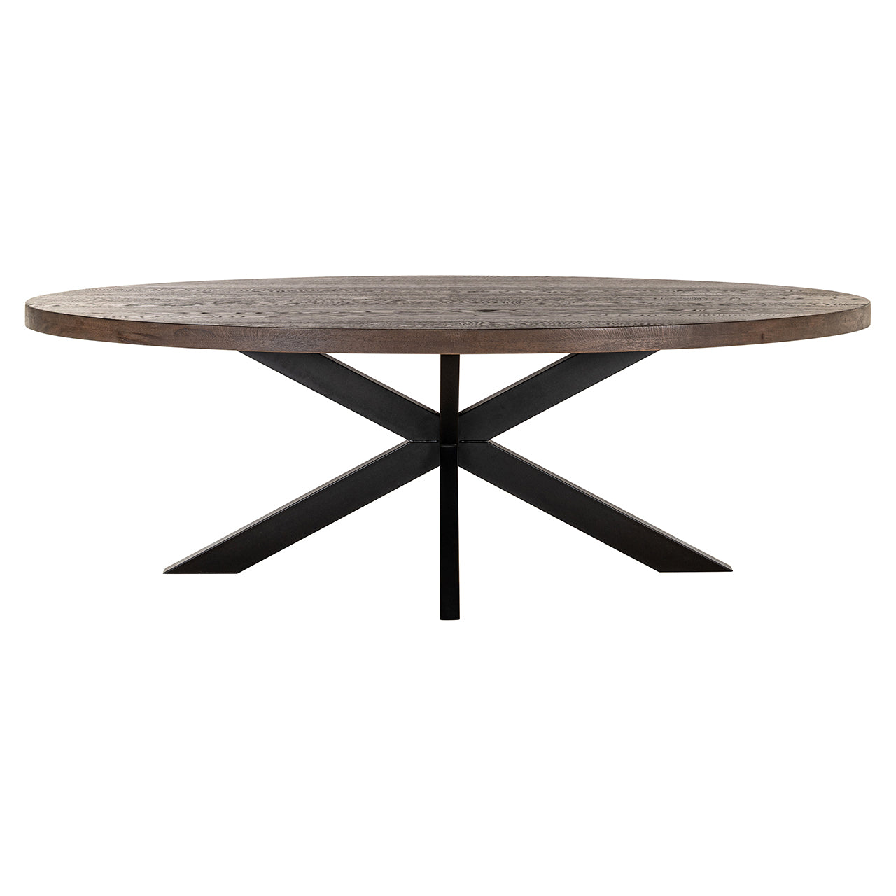 Eettafel Watson bruin 235 incl. spiderpoot zwart (Donkerbruin)