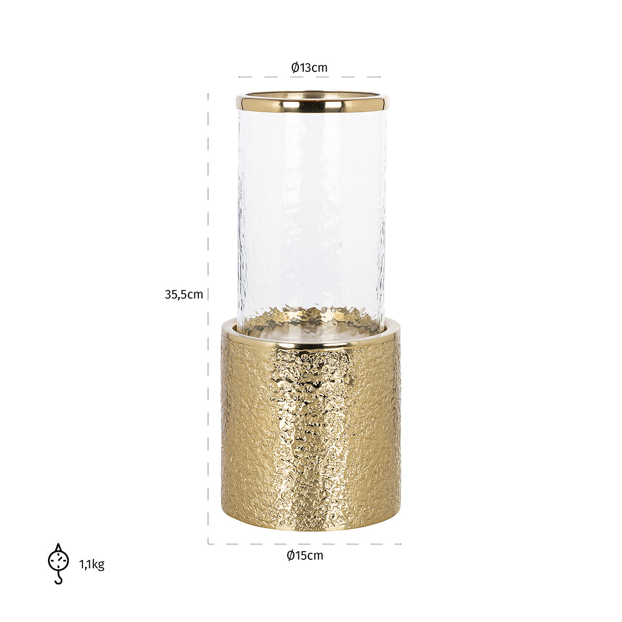 Windlicht Marlou klein (Goud)