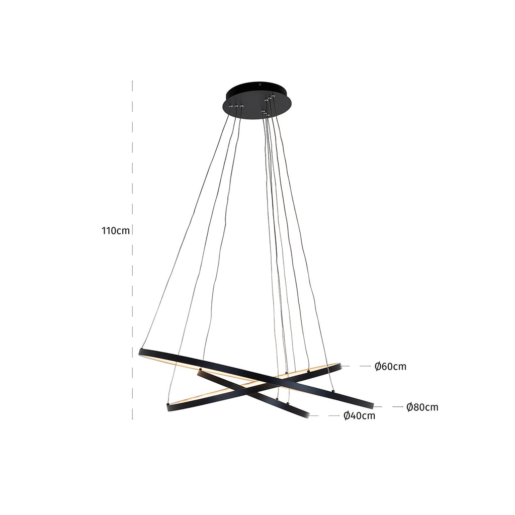 Hanglamp Amira zwart (Zwart)