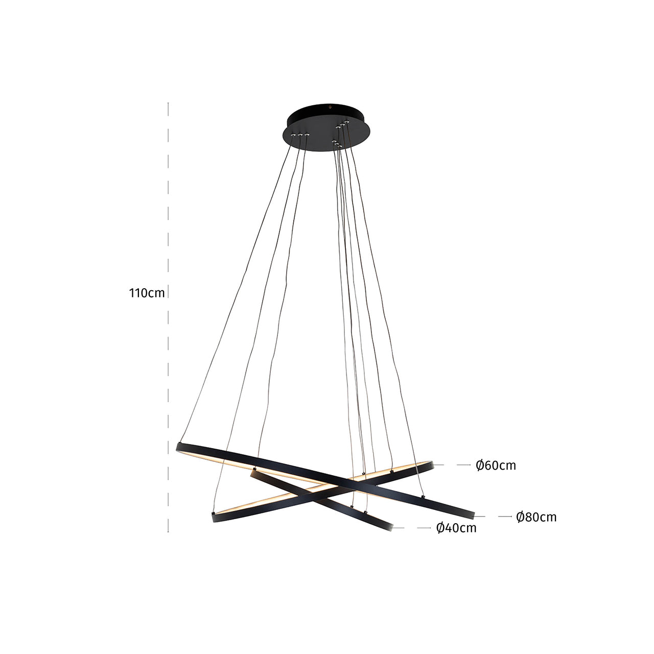 Hanglamp Amira zwart (Zwart)