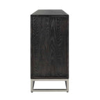 Dressoir Blackbone zilver 4-deuren + open vak (Zwart rustiek)