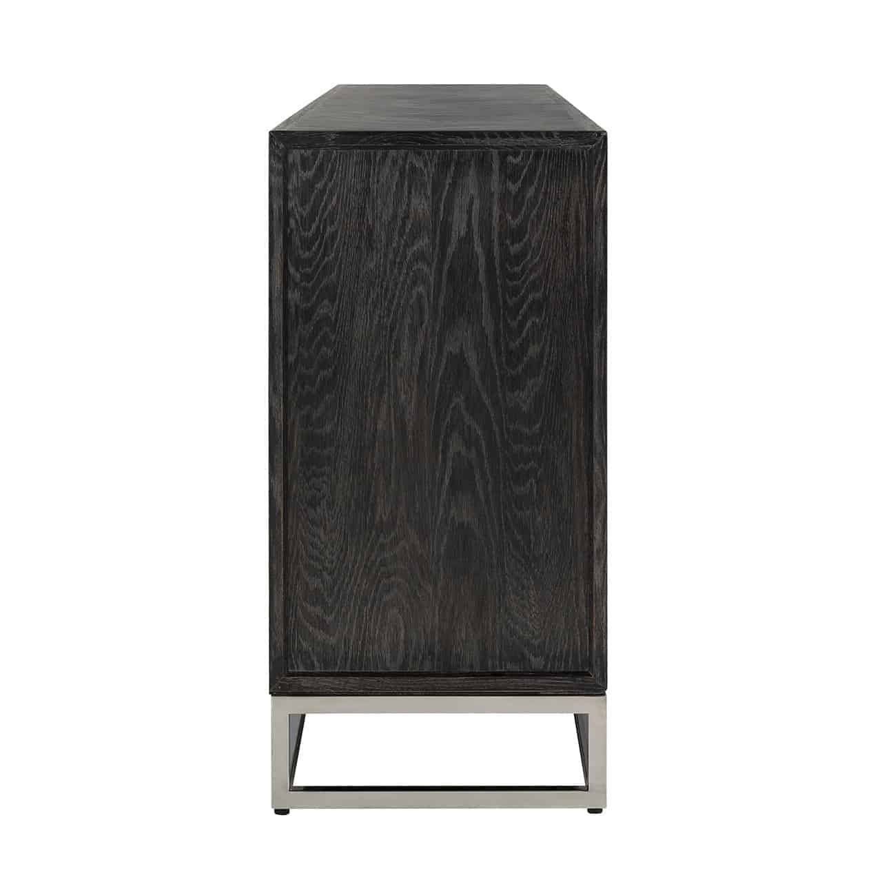 Dressoir Blackbone zilver 4-deuren + open vak (Zwart rustiek)