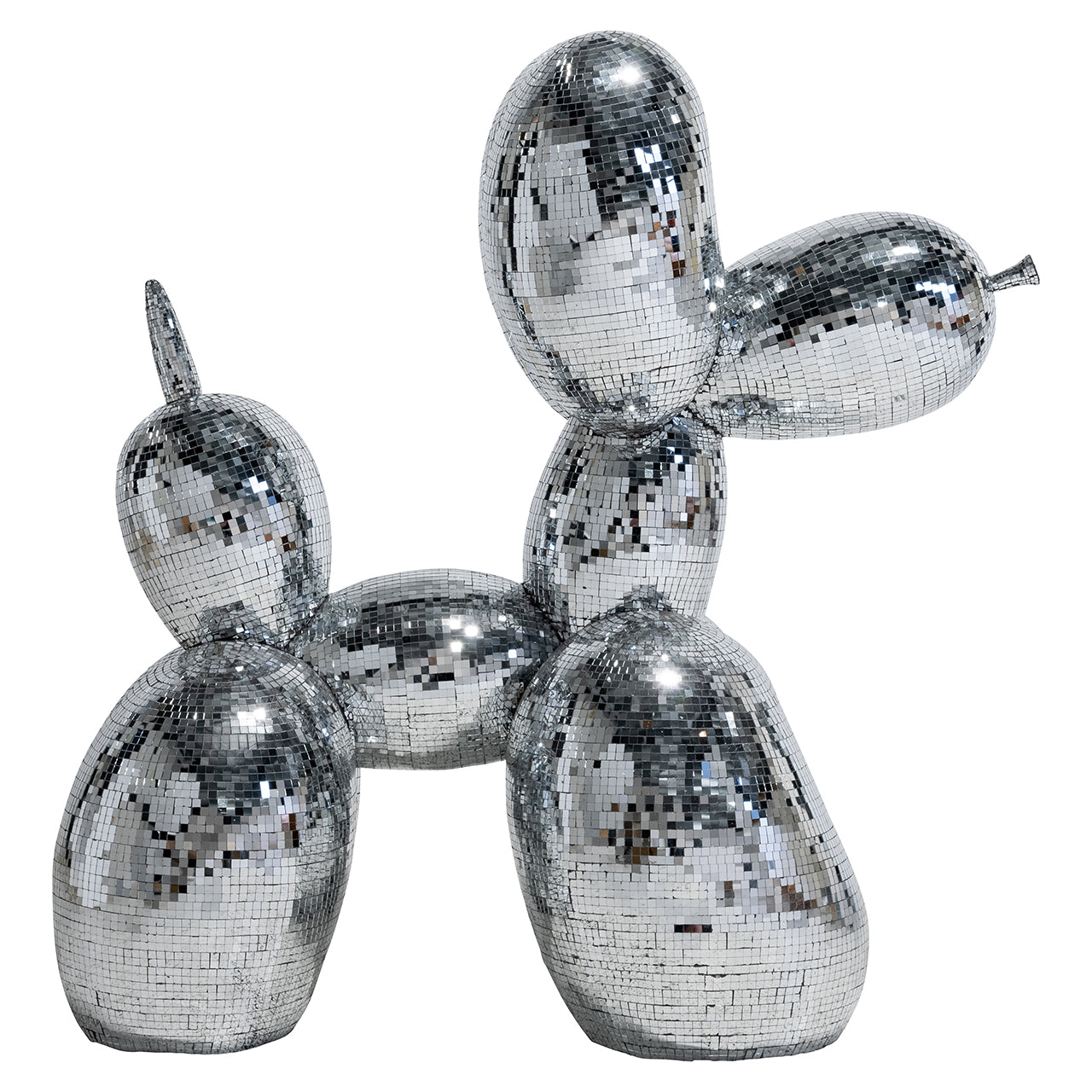 Honden decoratie object spiegel (Zilver)
