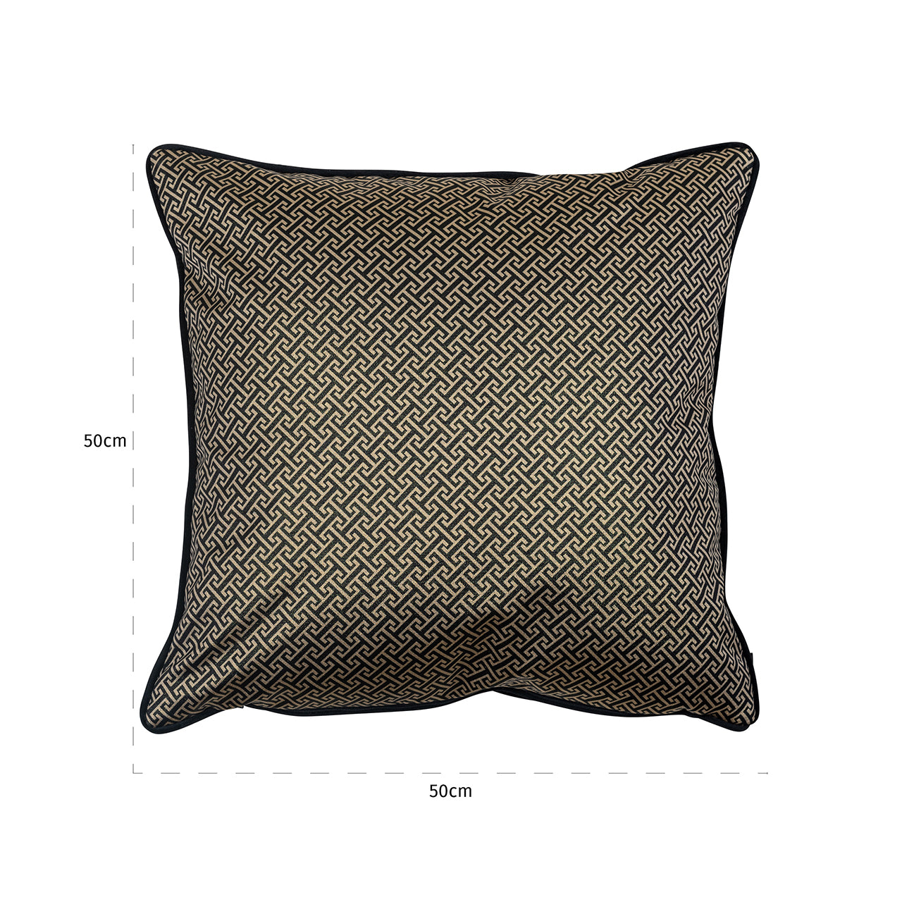 Kussen Joey 50x50 (Donna-21056-Geo Classic Big 9999 Zwart)