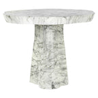 Eettafel Rockyard 100Ø nep wit marmer binnen/buiten (Wit)