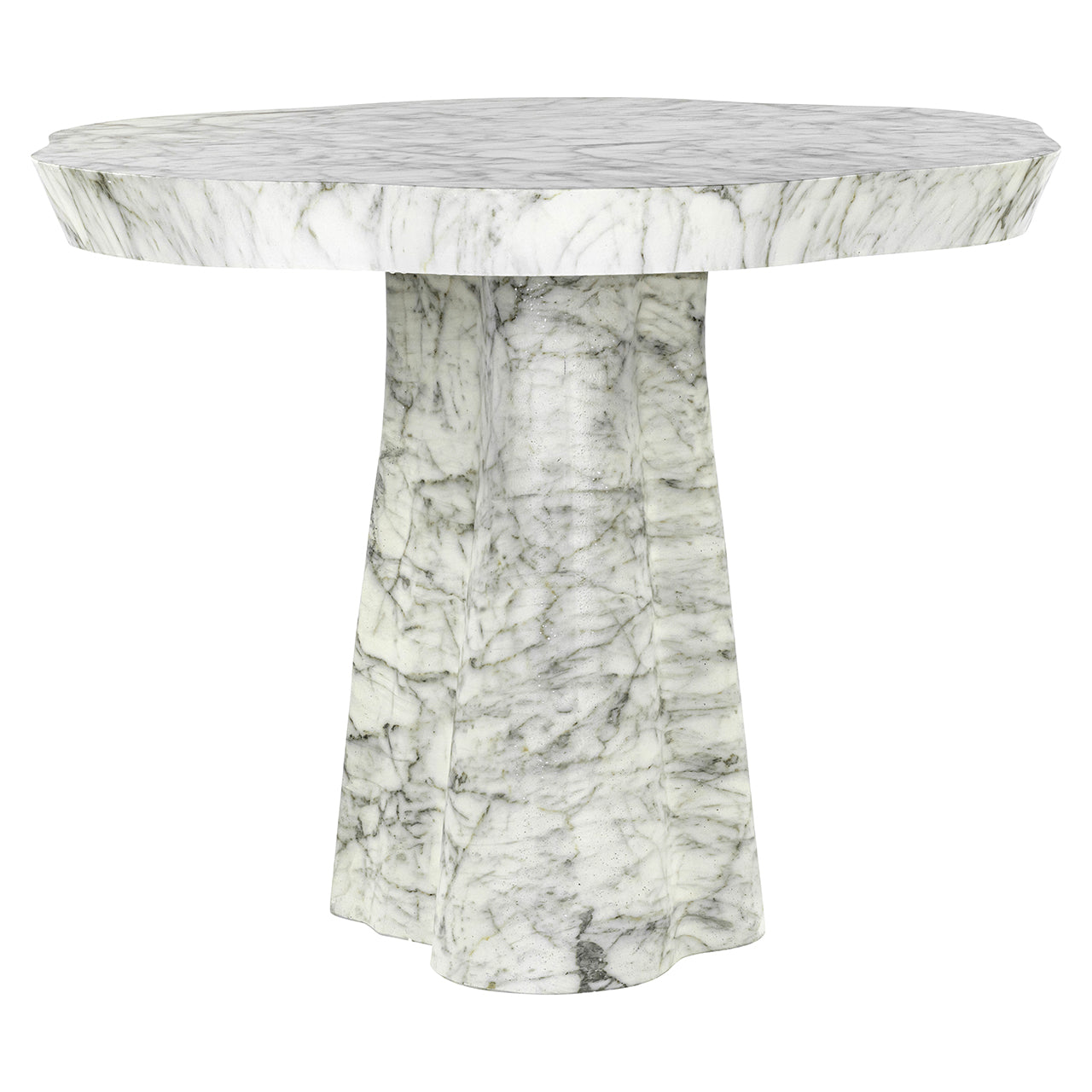 Eettafel Rockyard 100Ø nep wit marmer binnen/buiten (Wit)