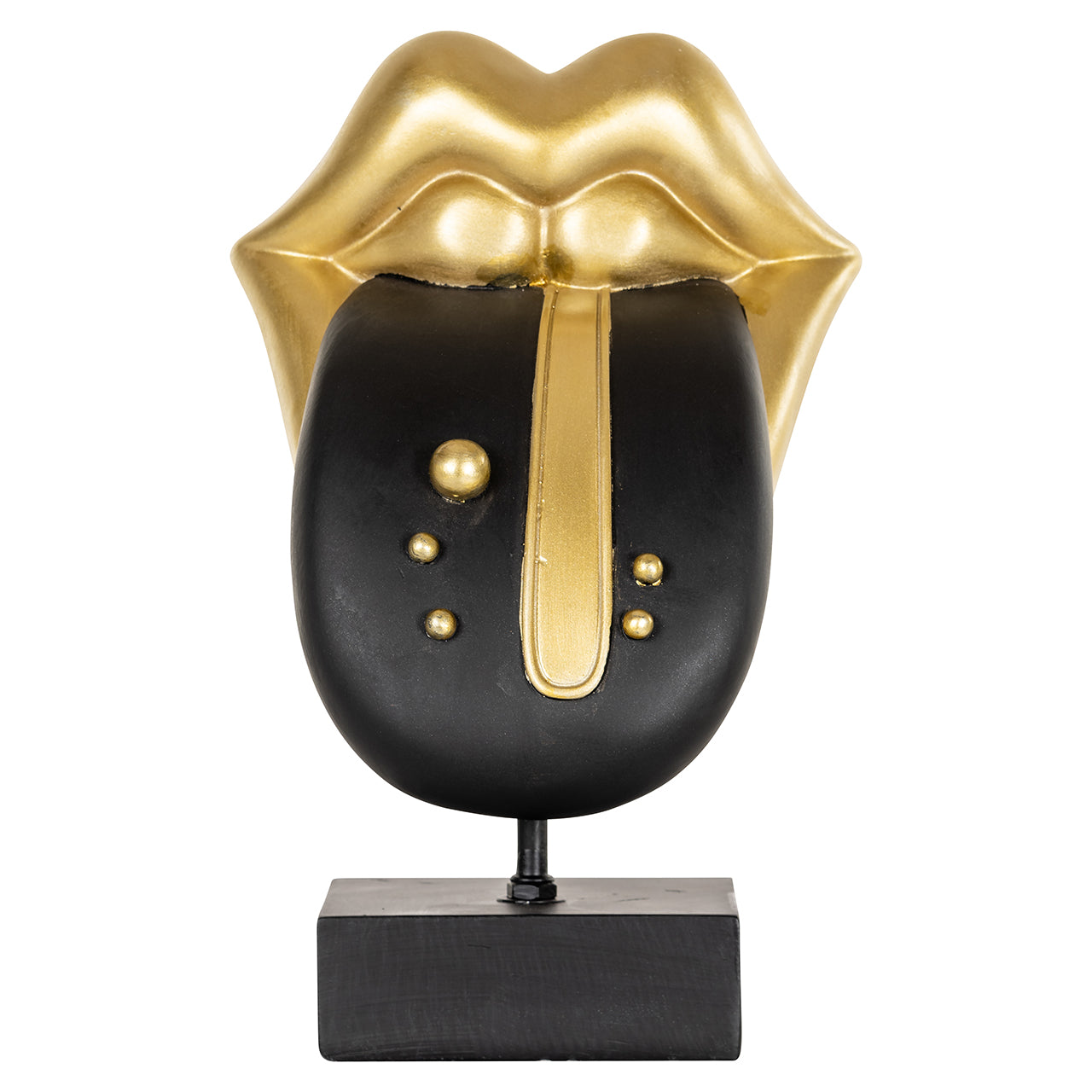 Deco object Tongue (Zwart/goud)
