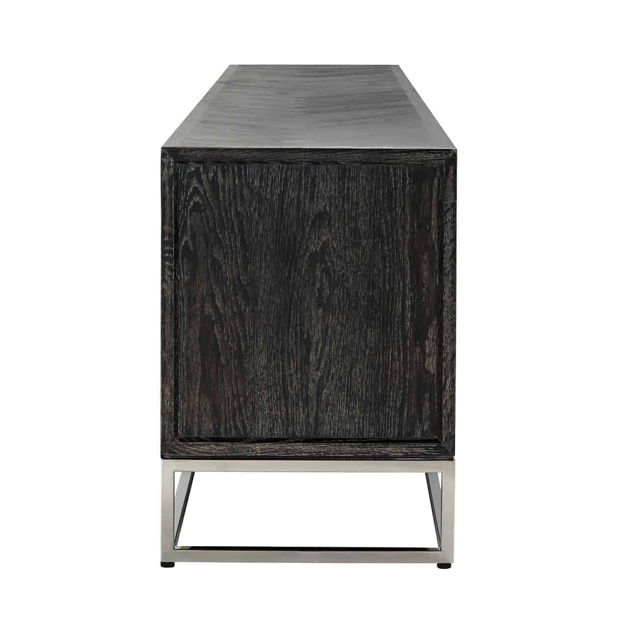 TV-meubel Blackbone zilver 4-deuren 220 (Zwart rustiek)