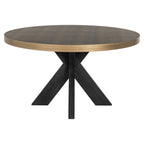 Eettafel Bloomville 140Ø (Zwart/goud)