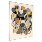 Wandkunst 3D-blok (Zwart/goud)