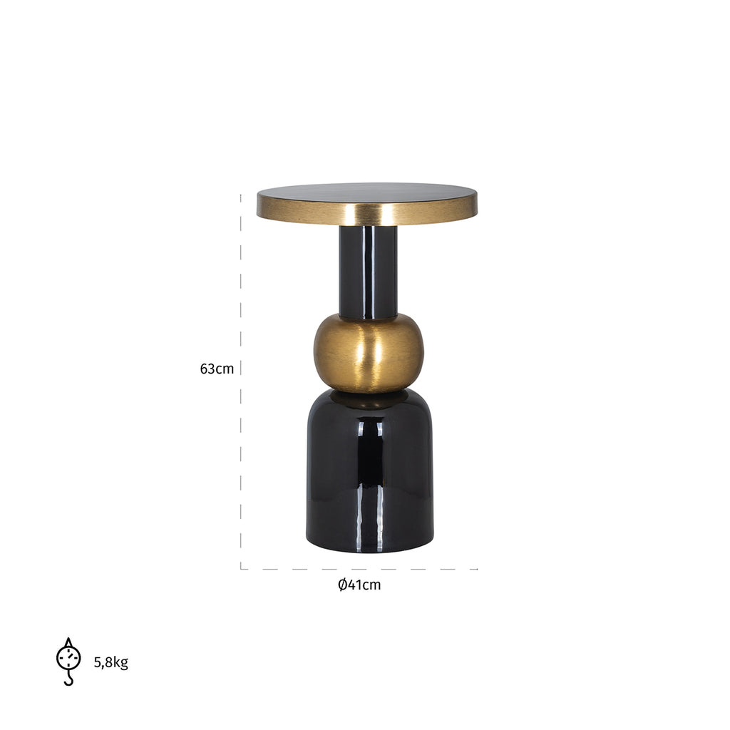 Bijzettafel Mose 41Ø (Zwart)